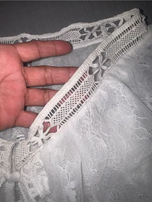 Anthropologie White Sheer Lace Tie-Front Bolero thumbnail 6