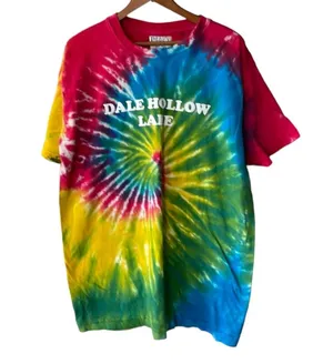 Vintage Oversized Tie Dye 100% Heavyweight Cotton Camp Tee Shirt Size Large thumbnail 1