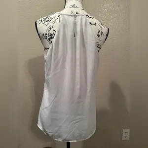 Banana Republic Beaded White Embroidered Bib Boho tank sz M thumbnail 5