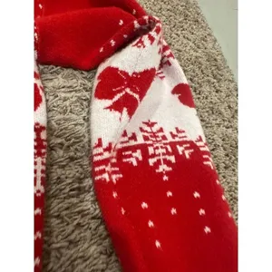 Sincerely Jules Red Fair Isle Christmas Sweater Bow Snowflake Holiday Small thumbnail 3