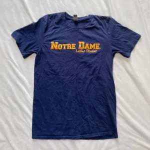 Notre Dame navy blue and yellow shirt thumbnail 1