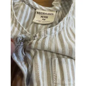Béchamel tan & white striped a-line dress‎ cottage boho sz Med Petite thumbnail 9