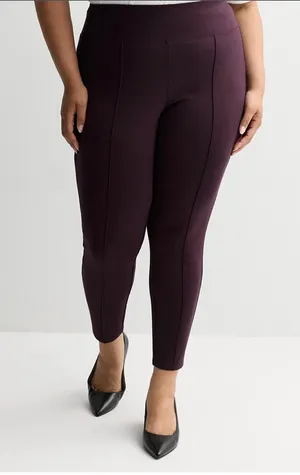 Nine West Midnight Grape Seamed Leggings size M thumbnail 1