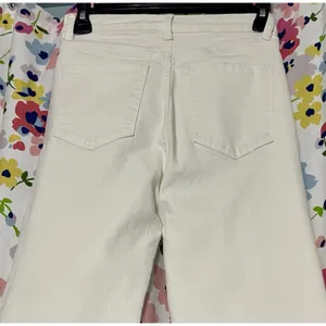 Sinsay Denim High Rise White Flared Leg Stretch Pockets Sz 24 Waist 32 Inseam thumbnail 7