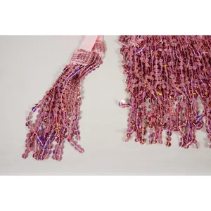 Pink Sequin Belly Dance Hip Scarf Tassel Wrap Sparkly Fringe Skirt ONE SIZE thumbnail 6