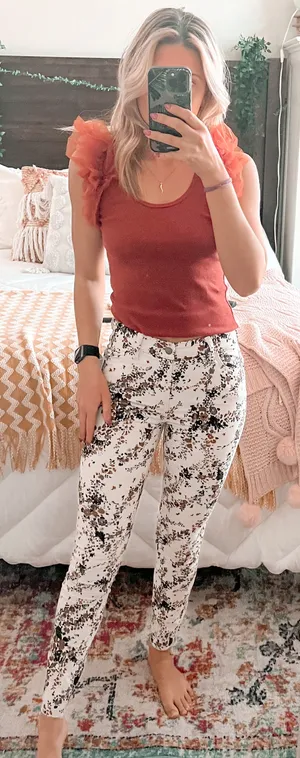 Free People Corduroy Pattered Pants thumbnail 1