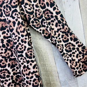 Blue Mood Large Animal Print Button Front Top w/Tabbed Sleeves & Decor Z thumbnail 4