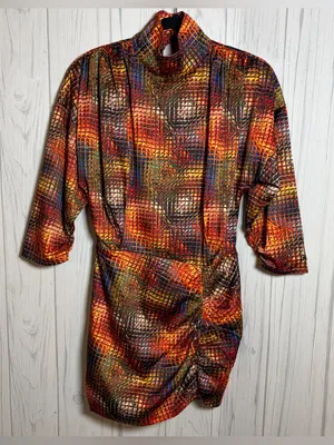 NWT WNTRMSE Kenzie Disco Print Mini Dress Open Back Mock Neck, US‎ 6 ($245) thumbnail 4