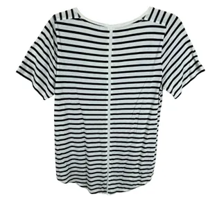 The‎ Group By Babaton Black White Striped Cotton Modal Short Sleeve T-Shirt Sz M thumbnail 2