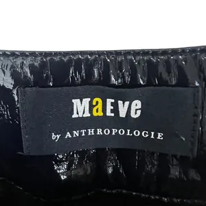 Maeve Anthropologie Faux Leather Solid Patent Pants Black Edgy Skinny Size 4 thumbnail 6