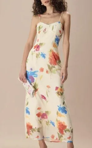 RIHOAS Women's Beige Floral Slip Maxi Dress 3 thumbnail 1