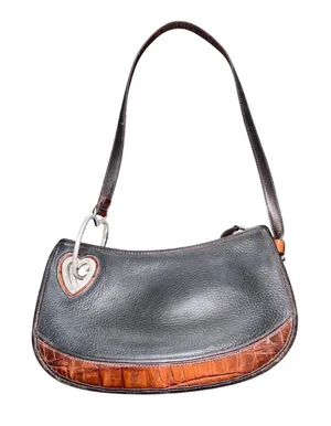 Brighton Shoulder Bag Women Small Black Brown Good Heart Hardware A407547 thumbnail 1