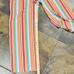 Women’s Multicolor Striped Smocked Waist Wide Leg Pants Medium thumbnail 2