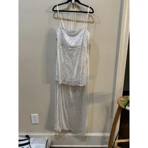 Petal And Pup Vienne Sequin Top & Maxi Skirt Set White Size Small thumbnail 6