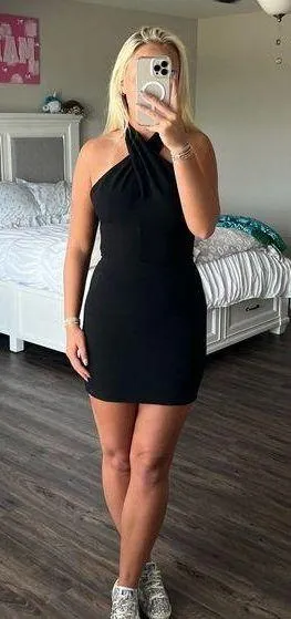 TCEC Mini Black Halter Dress thumbnail 1