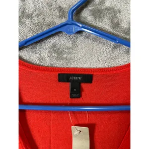 J.Crew Lightweight‎ Merino Wool V-Neck Sweater Orange Minimalist Classic SM New thumbnail 3