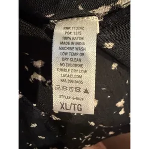 Lagaci Black Floral Frenzy Adjustable Strap Rayon Dress NWT Size XL thumbnail 7