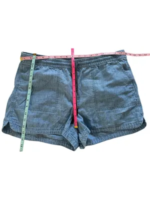 J.Crew Seaside Chambray Drawstring Shorts Blue 100% Cotton Size L thumbnail 5