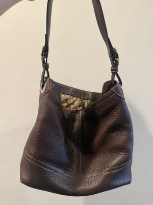 Coach 5715 Brown Pebbled Leather Hobo Shoulder Hand Bag thumbnail 2