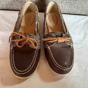 Sperry Top Sider Women’s Barrelfish Animal Print Boat Shoes Size 8 Deck‎ Yacht thumbnail 4