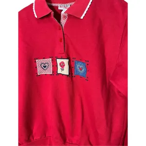Koret‎ City Blues Collared Pullover Sweatshirt Cotton Blend Red Women’s Small thumbnail 2