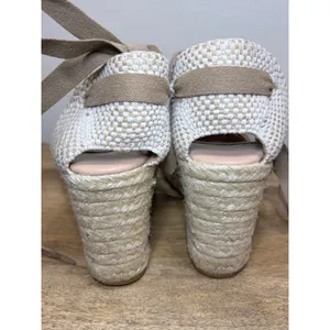 Gaimo Tan Suede Espadrille Wedges Ribbon Ankle Tie Made in Spain EU 37 thumbnail 6