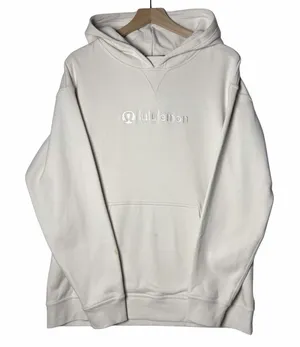 Lululemon All Yours Hoodie French Terry White Opal Embroidered Logo size 14 thumbnail 1
