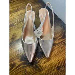 A New Day‎ Silver Metallic Heels Size 7 thumbnail 3