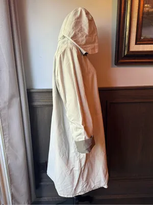Eileen Fisher cream & gray reversible Hooded Trench Coat thumbnail 6