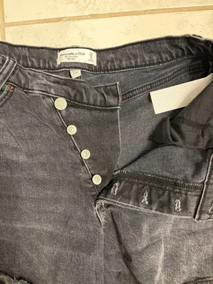 Abercrombie & Fitch Black Denim Jean Shorts thumbnail 7