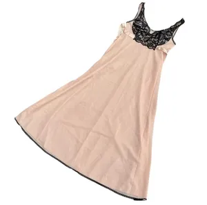 Vintage 70s Hollywood Vassarette Romantic Coquette Goth Lace Slip Midi Dress thumbnail 1