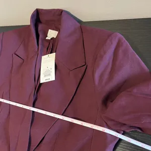 A New Day Women's Burgundy Double Breasted Blazer Jacket Small NWT thumbnail 8