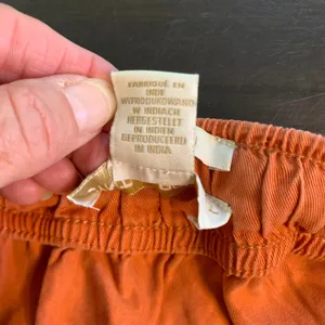 Boho Mini Skirt Cynthia Rowley Orange Lyocell XL Elastic Waist Drawstring Pocket thumbnail 4