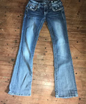 Miss Me fantasy border bling size 25 signature boot cut jeans thumbnail 1
