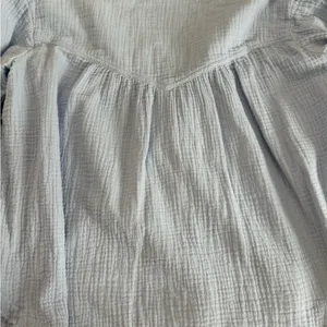 Free People Women's Light Blue Button-Up Top XS thumbnail 4