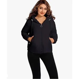 Brand New Womens Hujoin Hooded Black Puffer Winter Jacket Coat - Sz L thumbnail 2