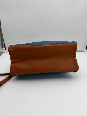 Vintage Luv Betsey Betsey Johnson Denim Heart Tote Crossbody Bag Blue Brown thumbnail 3