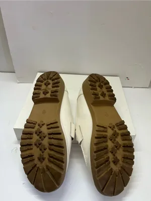 Sincerly Jules White Leather Loafers with Gold Horsebit thumbnail 8