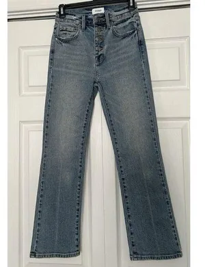 Pistola High Rise Straight Ankle Leg Vintage Denim Exposed Button Fly Size 26 thumbnail 1