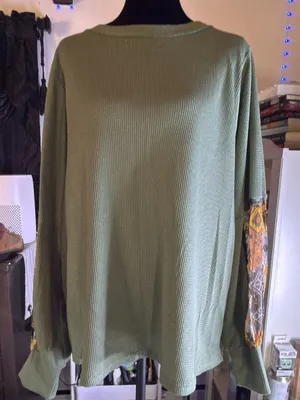 Easel Long Sleeve Knit Sweater Green Size M thumbnail 1