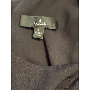 Lulus Black Shift Dress Short Sleeve Back Zip Minimalist Size L thumbnail 8