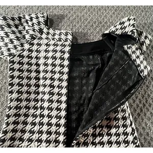 Chris‎ McLaughlin Houndstooth Sheath Dress Black White Short Sleeve Size 6 Retro thumbnail 5