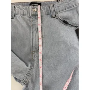 Express Flare Mid Rise Jeans Light Wash Distressed Rigid Front Stretch Back‎ 6 thumbnail 12
