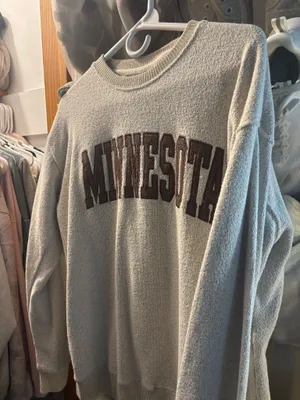Minnesota Fleece Crewneck Gray Size L thumbnail 1