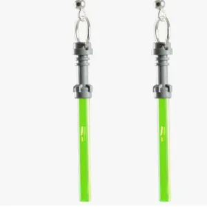 Star Wars Luke Skywalker Green Lightsaber Dangle Earrings, Green & Silver thumbnail 3