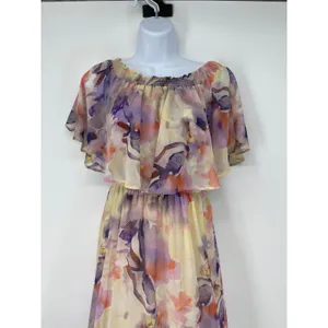 Show Me Your Mumu Maxi Dress Floral Print Smocked Off Shoulder Size L‎ Wedding thumbnail 3