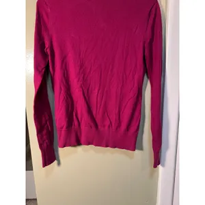 Loft Women's Sz XS Cardigan Sweater Crewneck Magenta Pink Jeweled Buttons Cotton thumbnail 10
