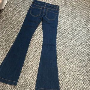 Free People Blue Denim Western Bell Bottom Flare Jean Size 24 thumbnail 7