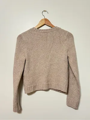 Abercrombie & Fitch Textural Cardigan Sweater Size Small Knit Cream Fall Winter thumbnail 4