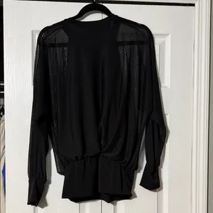 Daytrip Black Sheer-Panel Long Sleeve Top thumbnail 3